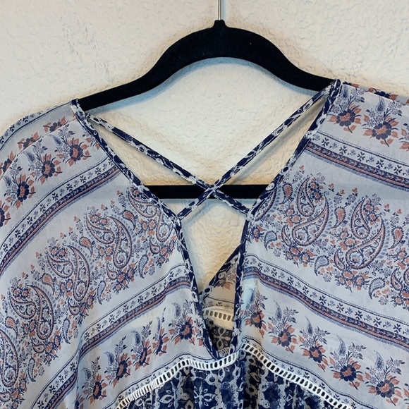 Maurices long sleeve sz M boho floral girly feminine paisley crochet festival - Picture 8 of 10